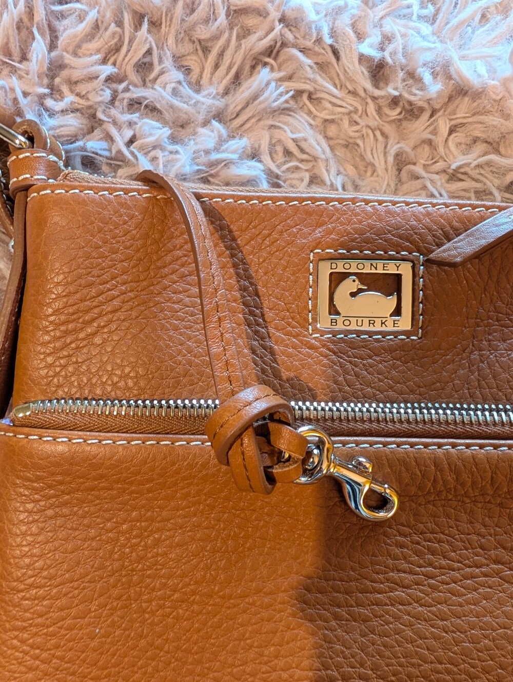 Dooney Bourke 9x9 Bag, Tan Pebble Leather, NWOT
